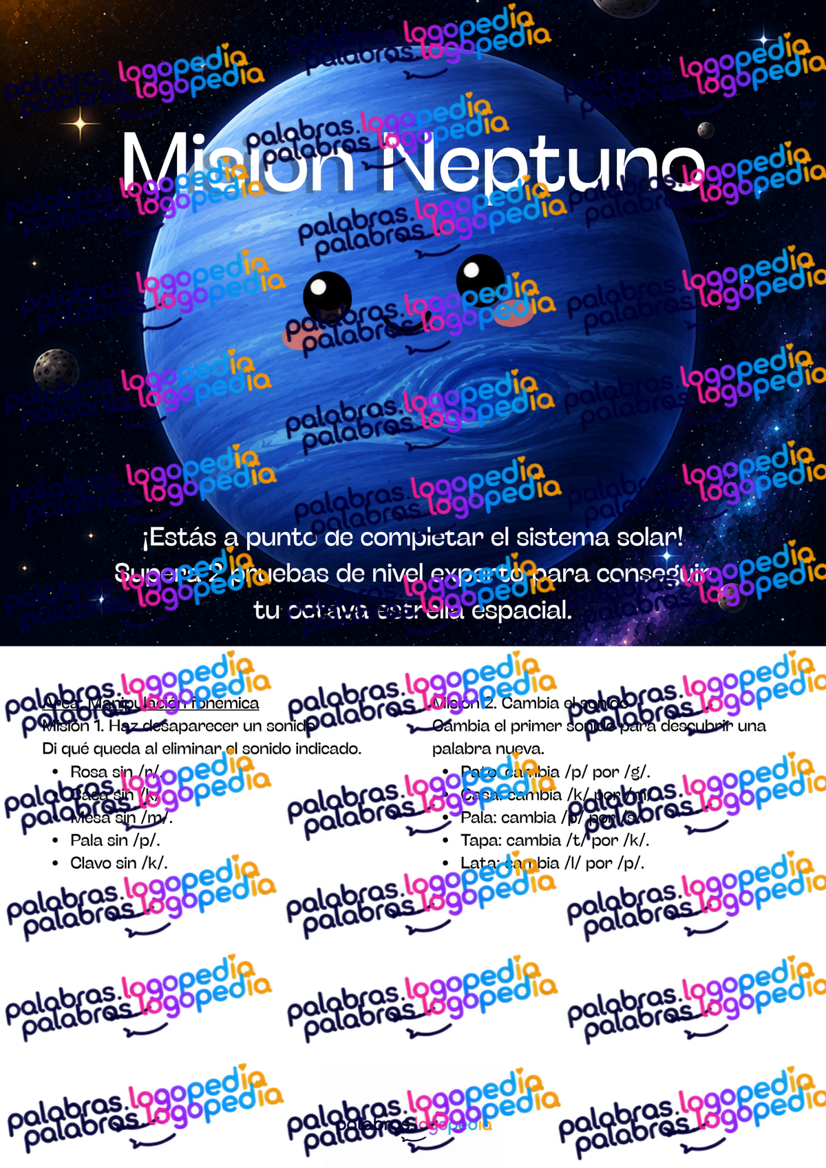 Conciencia Fonológica | Viaje Espacial – 18 misiones