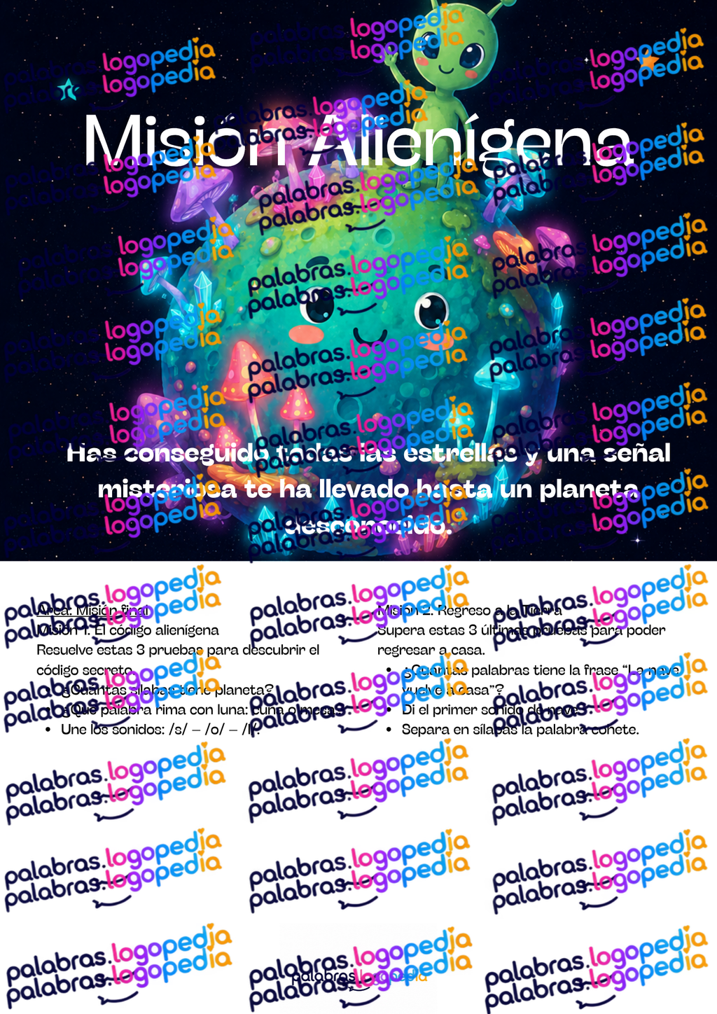 Conciencia Fonológica | Viaje Espacial – 18 misiones