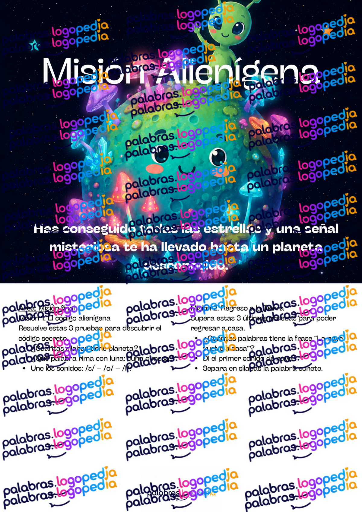 Conciencia Fonológica | Viaje Espacial – 18 misiones