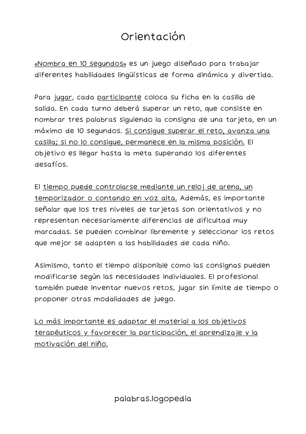 Nombra en 10 segundos