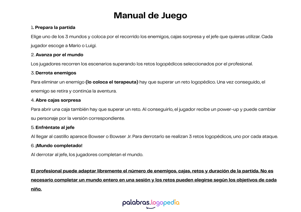 Super Mario Logopédico | Juego para trabajar lenguaje y sonidos del habla