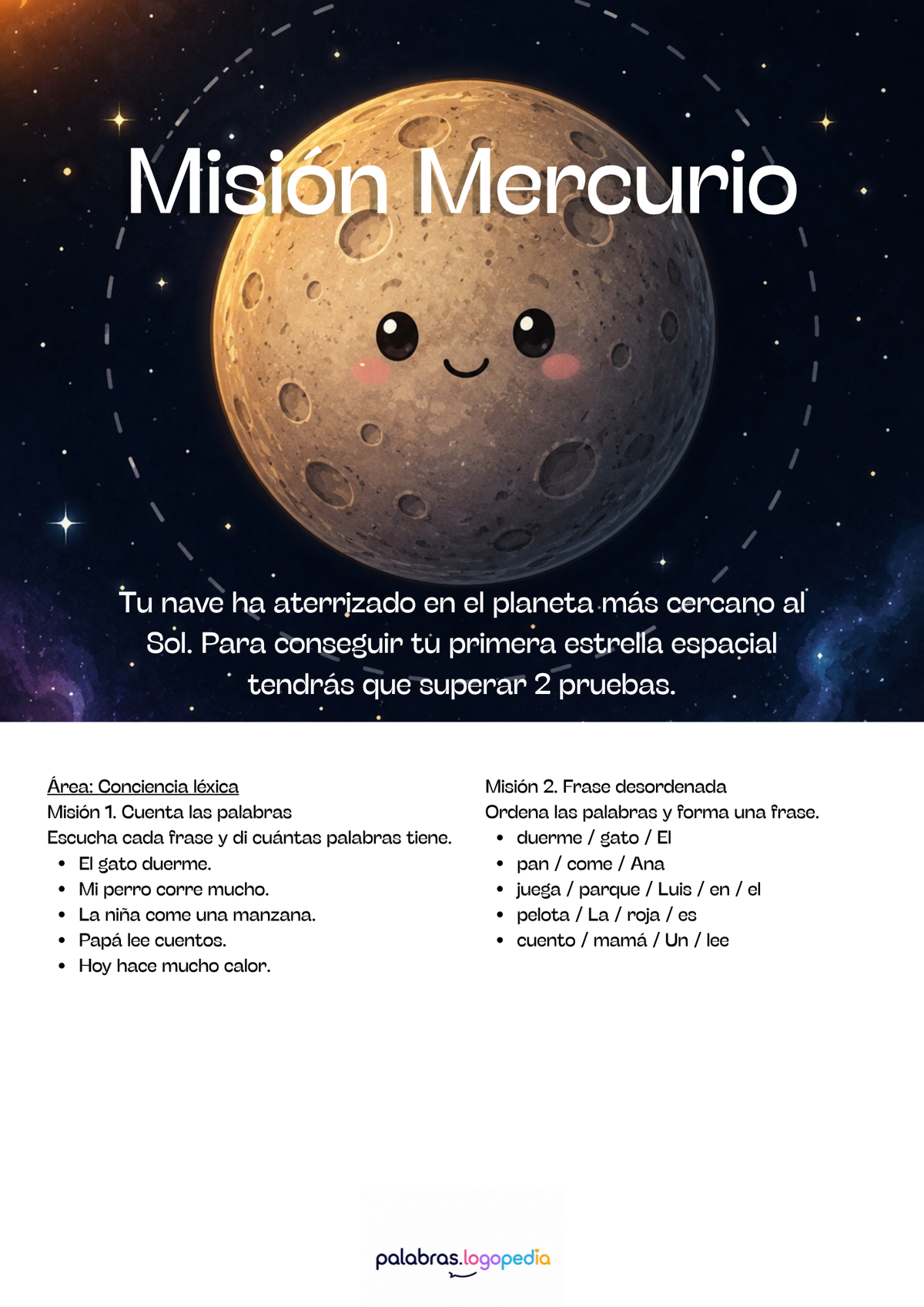 Conciencia Fonológica | Viaje Espacial – 18 misiones