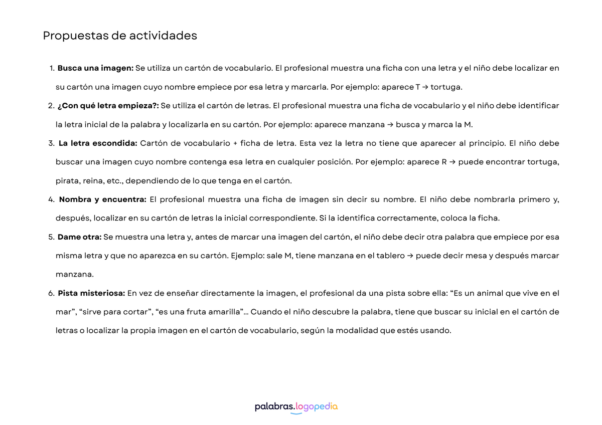 Bingo Logopédico