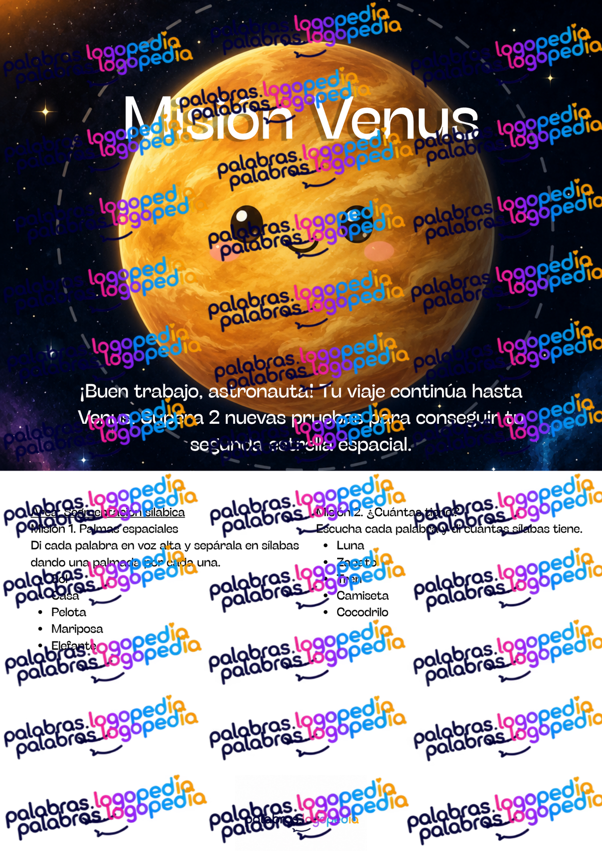 Conciencia Fonológica | Viaje Espacial – 18 misiones