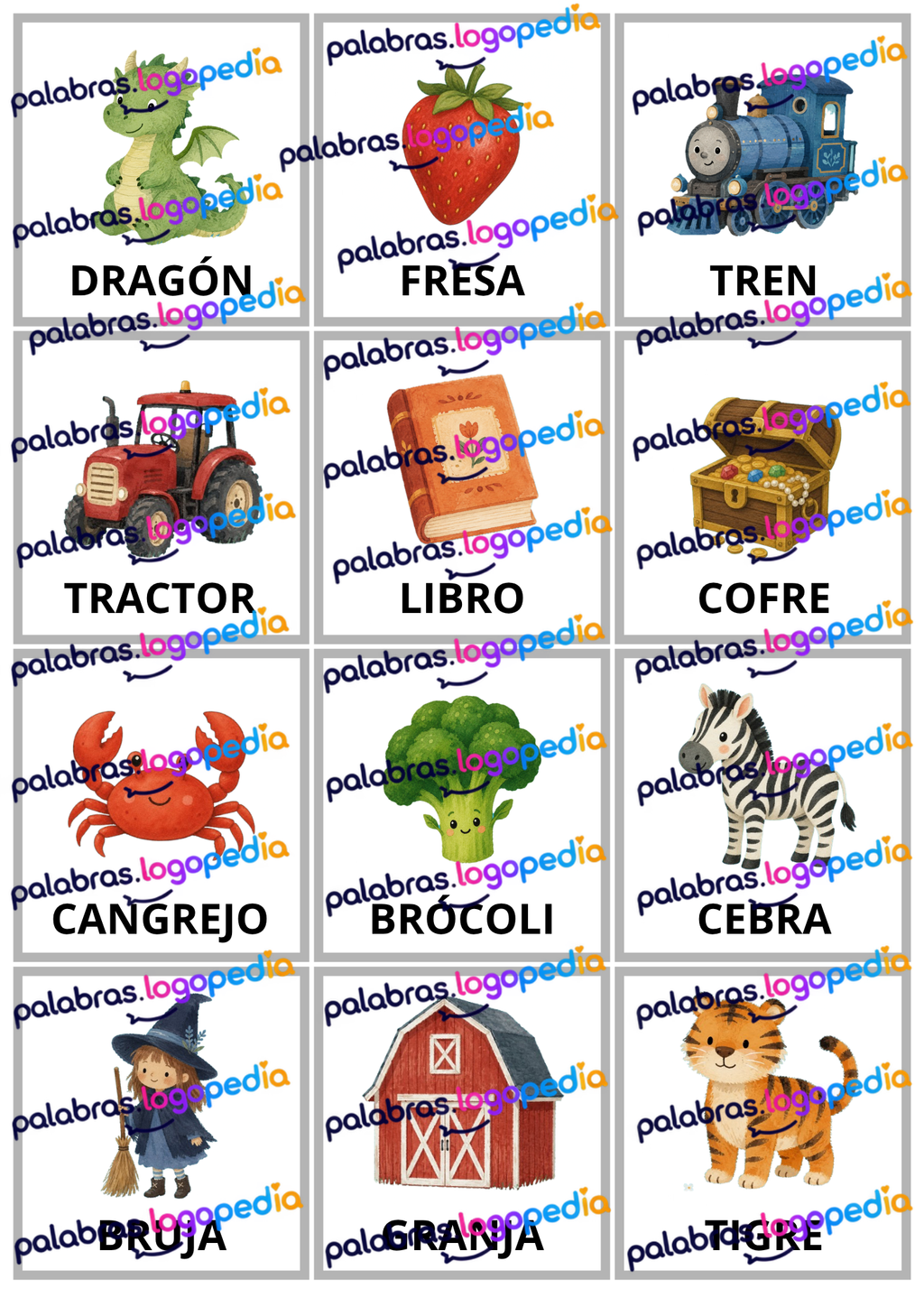 Tarjetas de articulación – Fonema R