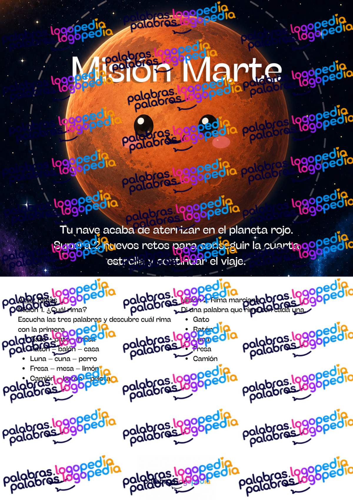 Conciencia Fonológica | Viaje Espacial – 18 misiones