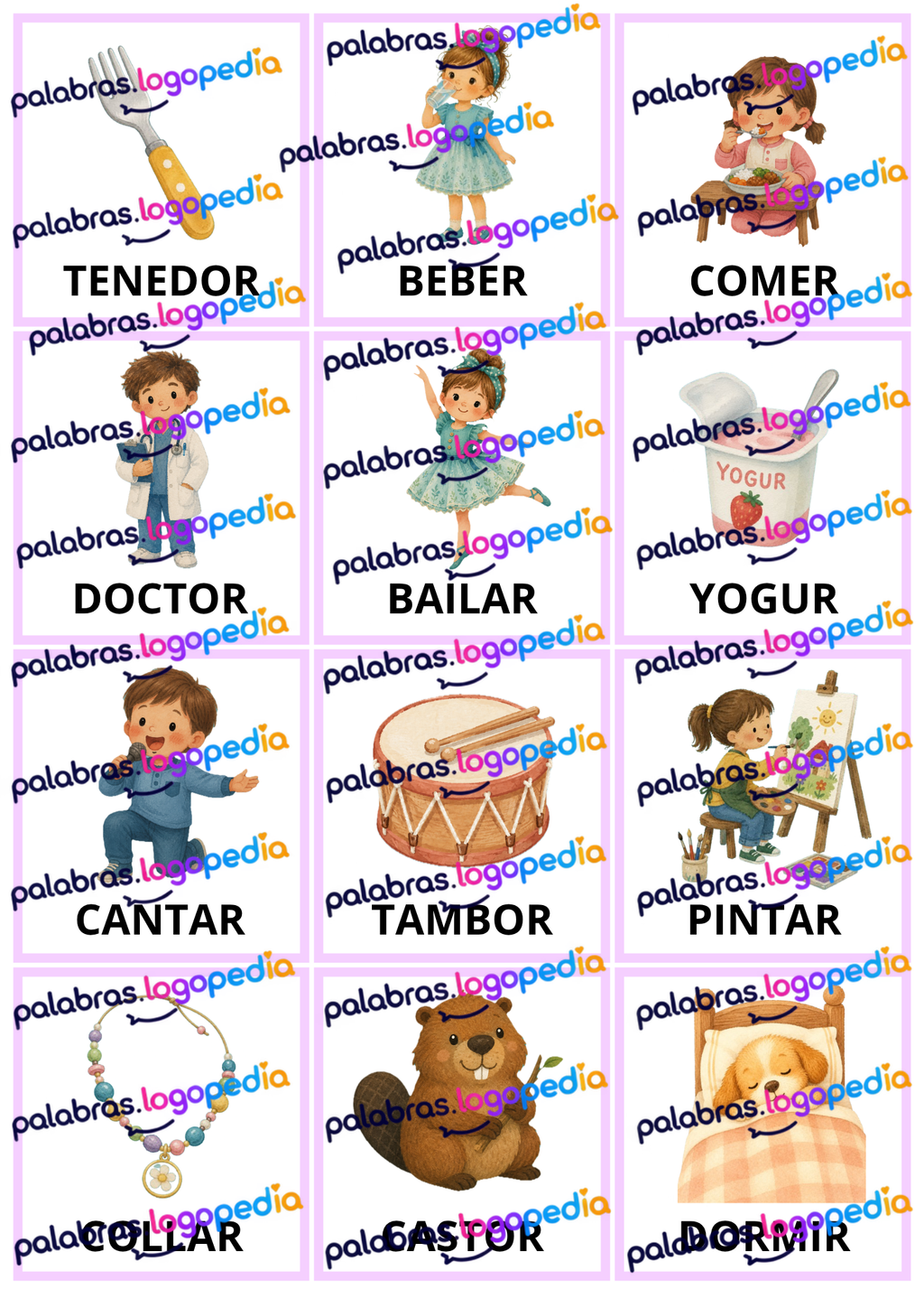 Tarjetas de articulación – Fonema R